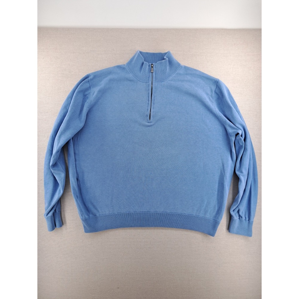 Brooks Brothers Silk Sweater Mens XXL Light Blue Country Club 1/4 Zip Dress